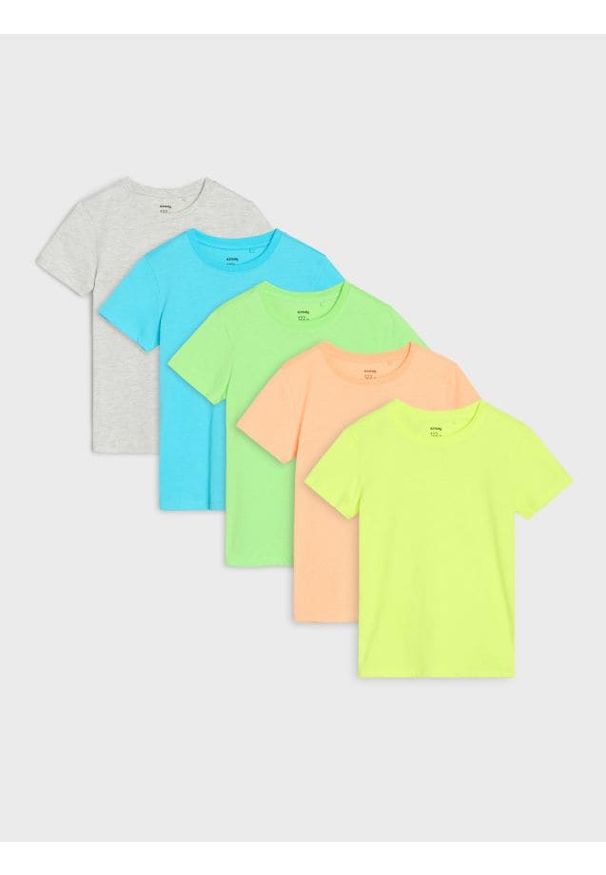 Sinsay - Koszulki 5 pack - szary. Kolor: szary