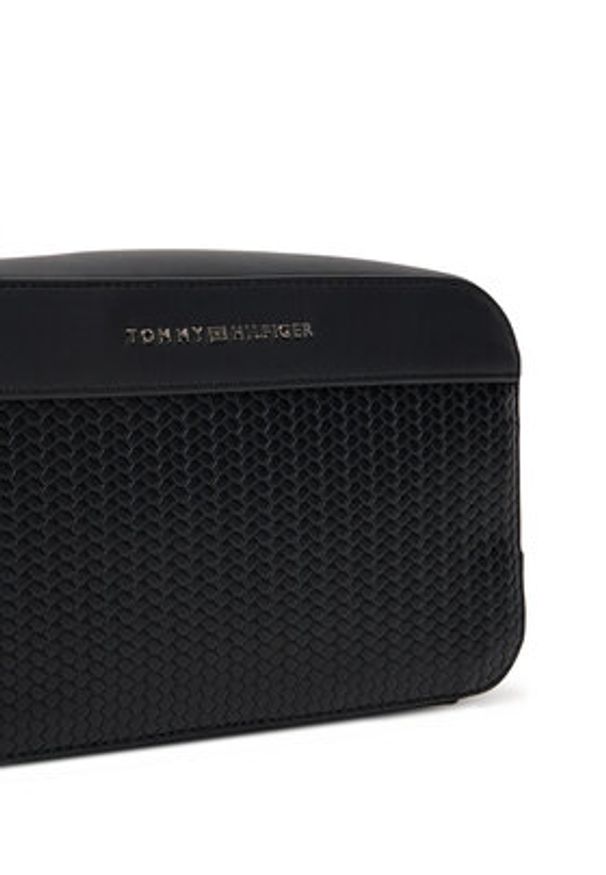 TOMMY HILFIGER - Tommy Hilfiger Kosmetyczka Th Woven Washbag AM0AM13838 Czarny. Kolor: czarny. Materiał: skóra