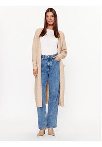 YAS Kardigan 26030702 Beżowy Loose Fit. Kolor: beżowy. Materiał: syntetyk #4