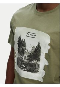 Hunter T-Shirt Duart Graphic HARM0033251 Khaki Regular Fit. Kolor: brązowy. Materiał: bawełna #3