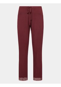 Femilet by Chantelle Spodnie piżamowe Jazz FNA560 Bordowy Regular Fit. Kolor: czerwony. Materiał: wiskoza #1