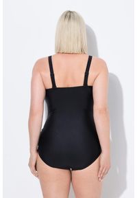 ULLA POPKEN - Damski Strój kąpielowy uniwersalny miękkie miseczki odpinane ramiączka. Kolekcja: plus size. Kolor: czarny. Materiał: elastan, poliamid, materiał