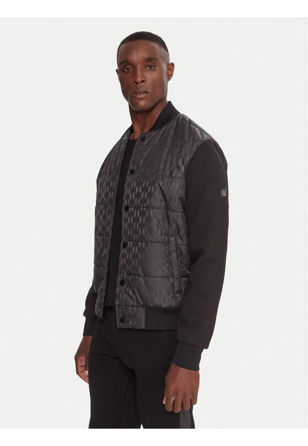 Karl Lagerfeld - KARL LAGERFELD Kurtka bomber 505064554504 Czarny Regular Fit. Typ kołnierza: dekolt w karo. Kolor: czarny. Materiał: syntetyk