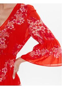 TwinSet - TWINSET Sukienka letnia 231TT2452 Czerwony Regular Fit. Kolor: czerwony. Materiał: bawełna. Sezon: lato #5