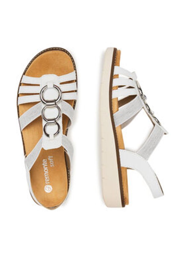 Remonte Sandały D2073-80 Biały. Kolor: biały. Materiał: syntetyk, materiał