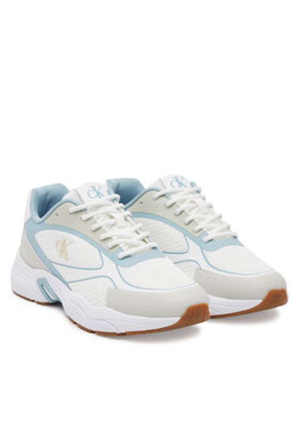 Calvin Klein Jeans Sneakersy Retro Tennis Knit Mg YW0YW01887 Biały. Kolor: biały. Materiał: materiał