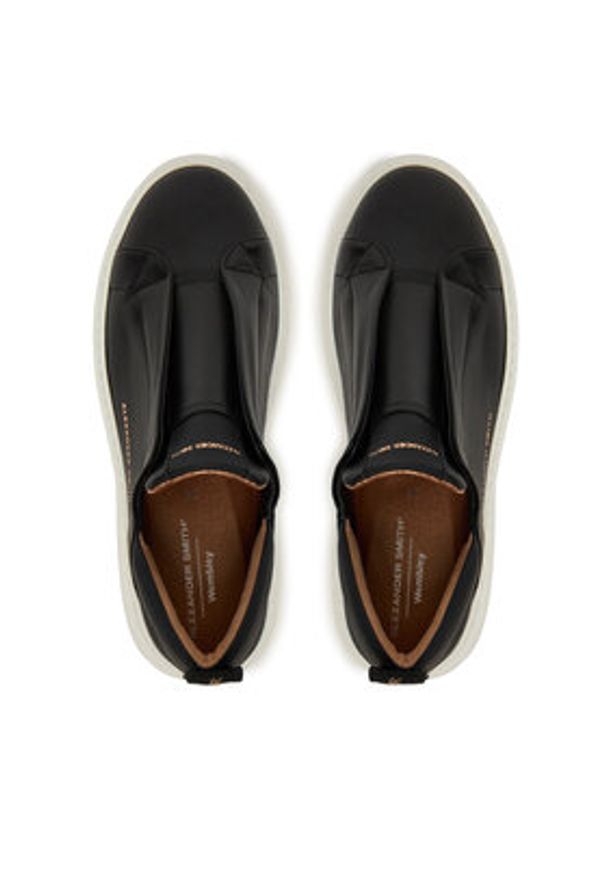 Alexander Smith Sneakersy Wembley Slip-On-ASBCWLW Czarny. Zapięcie: bez zapięcia. Kolor: czarny. Materiał: skóra