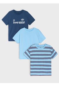 Sinsay - Bawełniana koszulka 3 pack - błękitny. Kolor: niebieski. Materiał: bawełna #1