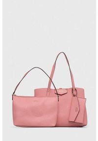 Guess torebka dwustronna kolor różowy. Kolor: różowy. Rodzaj torebki: na ramię