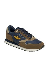 Aeronautica Militare - AERONAUTICA MILITARE Granatowo-brązowe sneakersy męskie, Rozmiar 43. Okazja: na co dzień. Kolor: niebieski #4
