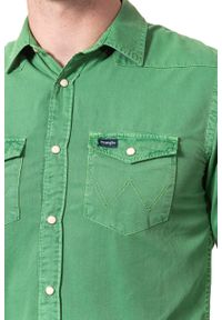 Wrangler - KOSZULA WRANGLER WESTERN SHIRT FAIRWAY GREEN W5965MV1Q. Materiał: jeans. Styl: elegancki #7