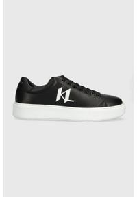 Karl Lagerfeld sneakersy skórzane MAXI KUP kolor czarny KL52215. Nosek buta: okrągły. Zapięcie: sznurówki. Kolor: czarny. Materiał: skóra #1