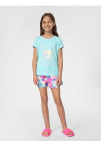 4f - 4F Spodenki kąpielowe dziewczęce 146/152 (10-12 lat). Okazja: na plażę. Kolor: wielokolorowy. Materiał: tkanina. Wzór: kolorowy. Sezon: lato #1