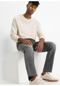 bonprix - Dżinsy ze stretchem regular fit w wygodnym fasonie, straight. Kolor: szary. Styl: vintage #2