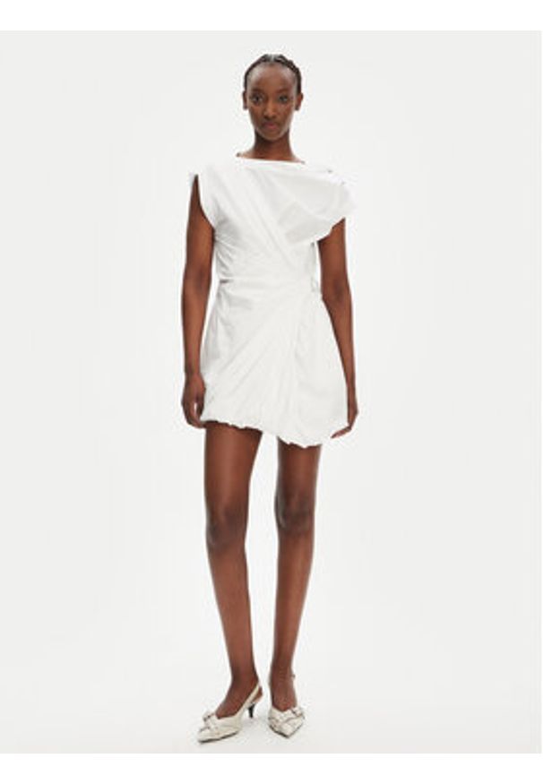 Pinko - PINKO Sukienka koktajlowa Elliot 105215 A2LD Biały Regular Fit. Kolor: biały. Materiał: bawełna. Styl: wizytowy