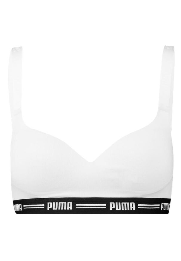 Stanik fitness cardio Puma Paded Top. Kolor: biały. Materiał: bawełna. Sport: fitness