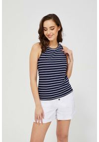 MOODO - Gładki top w paski. Materiał: poliester, elastan. Długość rękawa: na ramiączkach. Wzór: gładki, paski #1