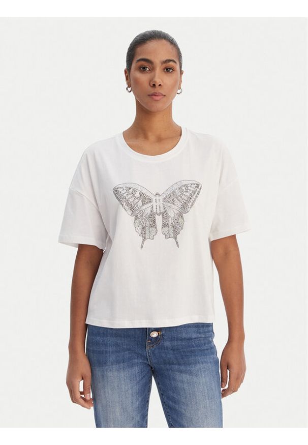 Fracomina T-Shirt FR26ST3046J401N5 Biały Regular Fit. Kolor: biały. Materiał: bawełna