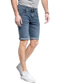 Wrangler - WRANGLER SPODNIE MĘSKIE COLTON SHORTS SLING SHOT W15VJP251 112127167. Okazja: na co dzień, na randkę. Materiał: jeans, skóra, denim, elastan, bawełna, poliester. Długość: krótkie. Wzór: aplikacja. Sezon: lato, zima. Styl: klasyczny, casual #3
