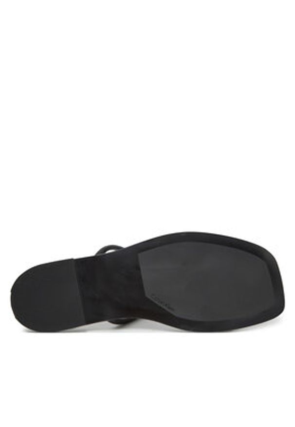 Calvin Klein Klapki Flat Sandal Squared 2-Bar Lth HW0HW02532 Czarny. Kolor: czarny. Materiał: skóra