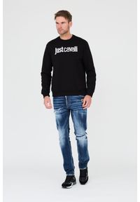 Just Cavalli - JUST CAVALLI Czarna męska bluza R Logo, Rozmiar M. Typ kołnierza: bez kaptura. Kolor: czarny #5