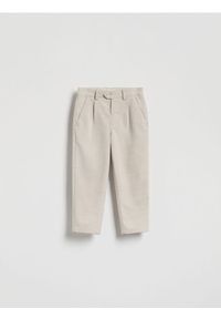 Reserved - Eleganckie spodnie - beżowy. Kolor: beżowy. Materiał: tkanina, wiskoza. Styl: elegancki