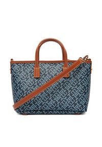 TOMMY HILFIGER - Tommy Hilfiger Torebka Th Monoplay Mini Tote Stripe Le AW0AW18389 Niebieski. Kolor: niebieski. Materiał: skórzane #3