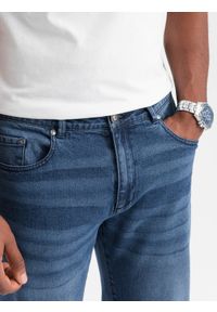 Ombre Clothing - Spodnie męskie jeansowe STRAIGHT LEG - niebieskie V3 OM-PADP-0133 - XXL. Kolor: niebieski. Materiał: jeans. Styl: klasyczny #3