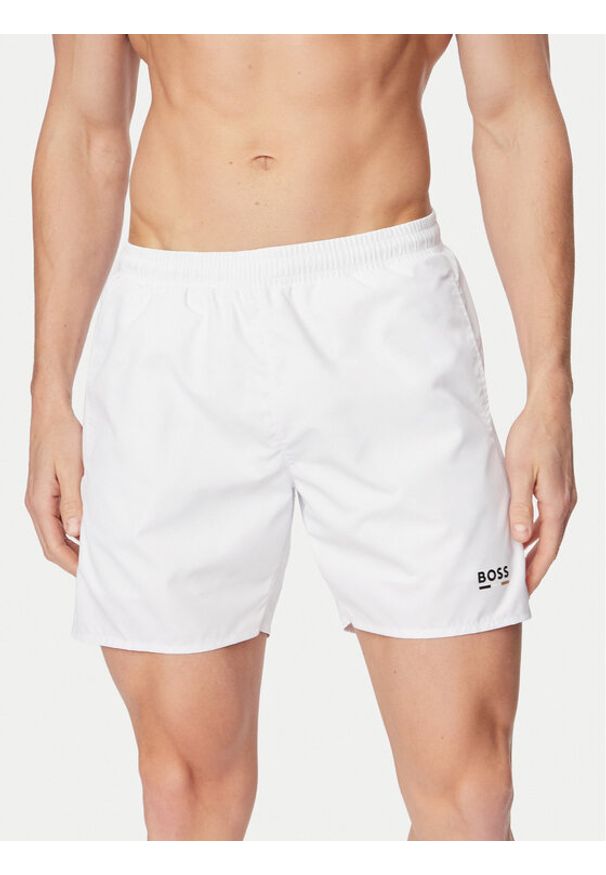 BOSS Szorty kąpielowe Swordfish 50554613 Beżowy jasny Regular Fit. Kolor: beżowy. Materiał: syntetyk