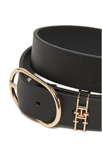 TOMMY HILFIGER - Tommy Hilfiger Pasek Damski Feminine 2.5 AW0AW17494 Czarny. Kolor: czarny. Materiał: skóra