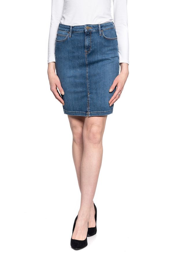 Lee - SPÓDNICA JEANSOWA LEE SKIRT USED FOAM L38GMHQD 112108185. Materiał: jeans