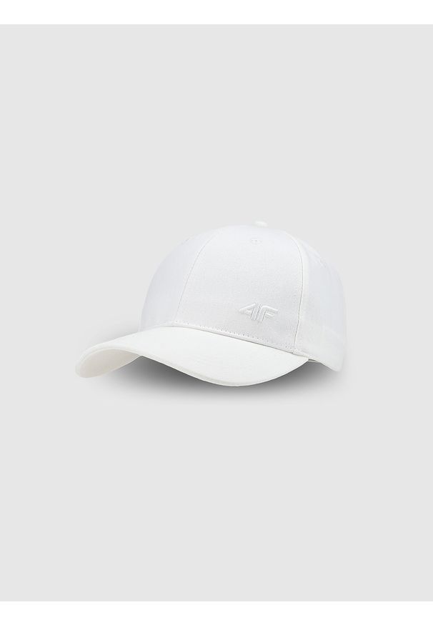 4f - 4F Czapka z daszkiem strapback uniseks - biała S/M. Kolor: biały. Materiał: bawełna, materiał. Sezon: lato. Styl: sportowy