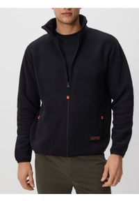 Reserved - Polarowa bluza ze stójką - czarny. Typ kołnierza: kołnierzyk stójkowy. Kolor: czarny. Materiał: polar