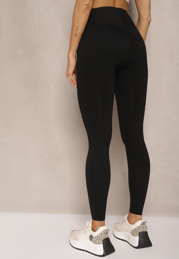 Renee - Czarne Basicowe Legginsy High Waist Tofelia. Okazja: na co dzień. Stan: podwyższony. Kolor: czarny. Styl: klasyczny, casual