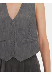 Desigual Kamizelka Bruselas 24WWEWBX Szary Slim Fit. Kolor: szary. Materiał: syntetyk