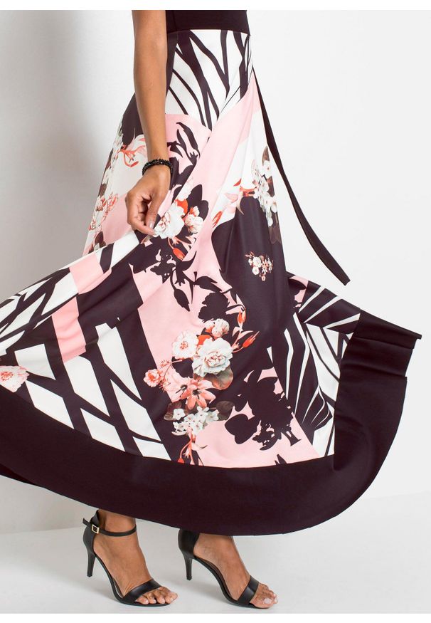 bonprix - Sukienka maxi. Kolor: czarny. Styl: elegancki. Długość: maxi