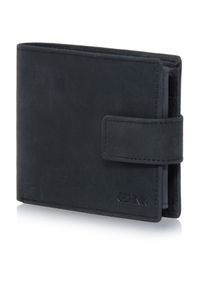 Ochnik - Mały czarny skórzany portfel męski. Kolor: czarny. Materiał: skóra #3