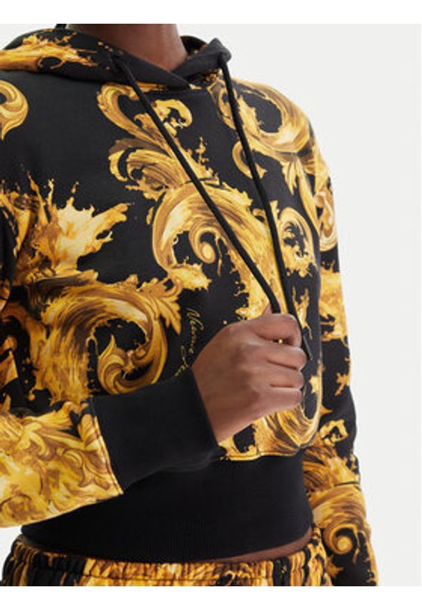 Versace Jeans Couture Bluza 80HAI313 FS196 Czarny Regular Fit. Typ kołnierza: kołnierzyk włoski. Kolor: czarny. Materiał: bawełna