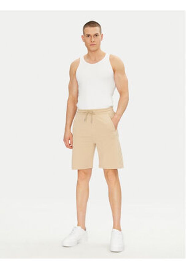 Karl Lagerfeld - KARL LAGERFELD Szorty sportowe 705071 552951 Beżowy Regular Fit. Kolor: beżowy. Materiał: bawełna. Styl: sportowy