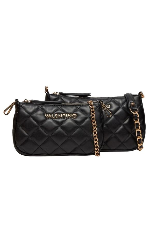 Valentino by Mario Valentino - VALENTINO Podwójna czarna torebka Ocarina Crossbody. Kolor: czarny