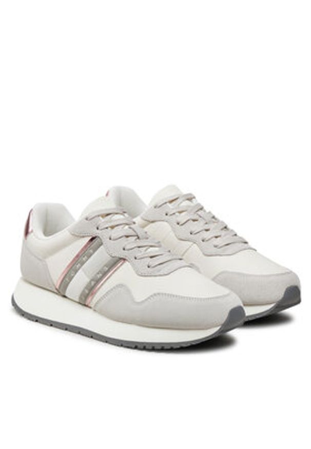Tommy Jeans Sneakersy EVA Runner Metallic EN0EN02687 Écru. Materiał: zamsz, skóra