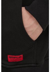 CATerpillar - Caterpillar Bluza bawełniana kolor czarny z kapturem z nadrukiem. Typ kołnierza: kaptur. Kolor: czarny. Materiał: bawełna. Wzór: nadruk