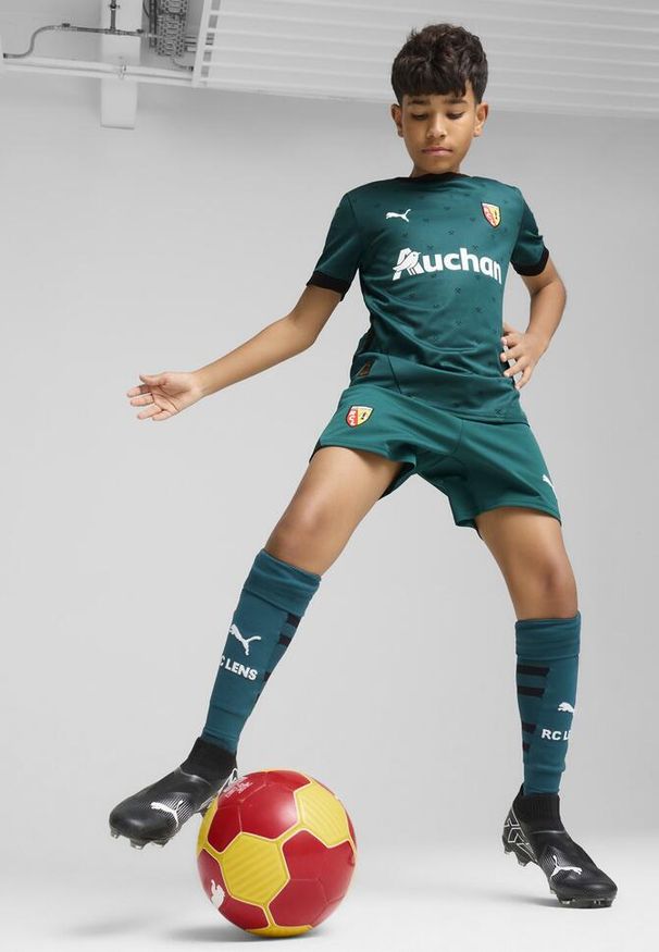 Puma - Młodzieżowa koszulka wyjazdowa RC Lens 24/25 PUMA Varsity Green Black. Kolor: wielokolorowy, czarny, zielony