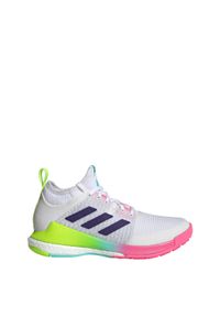 Buty do siatkówki dla dorosłych Adidas Crazyflight Mid Shoes. Kolor: biały, wielokolorowy, niebieski, fioletowy. Materiał: materiał. Sport: siatkówka