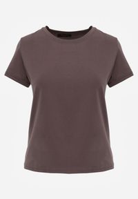 Renee - Szary Bawełniany T-shirt o Gładkim Wykończeniu i Prostym Fasonie Melamene. Okazja: na co dzień. Kolor: szary. Materiał: bawełna. Wzór: gładki. Styl: casual #5