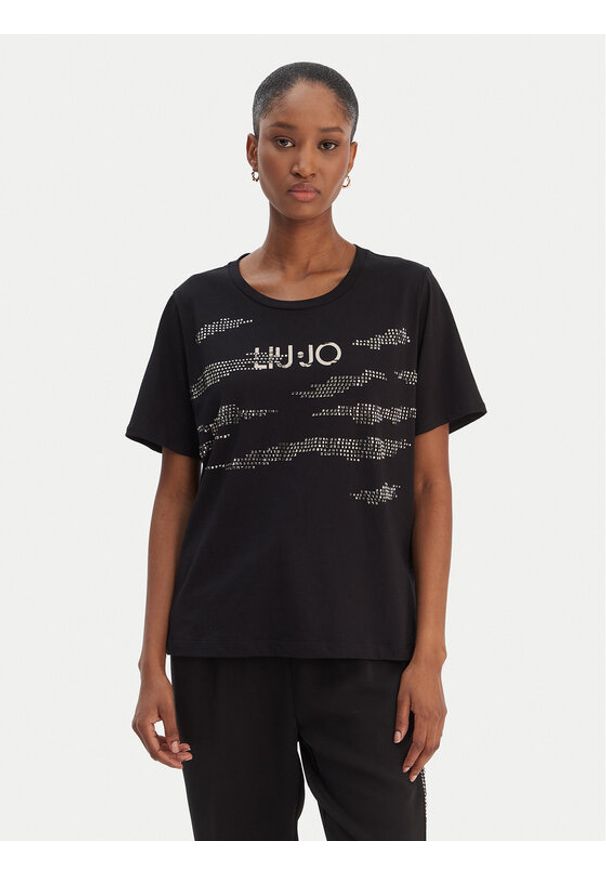 Liu Jo Sport T-Shirt TA6265 JS923 Czarny Regular Fit. Kolor: czarny. Materiał: bawełna. Styl: sportowy