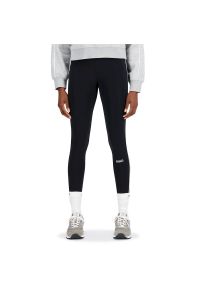 Legginsy New Balance WP33510BK - czarne. Stan: podwyższony. Kolor: czarny. Materiał: bawełna. Styl: sportowy, elegancki #1