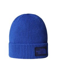 Czapka unisex The North Face Logo Box Beanie 0A8CHEEU91 - granatowa. Kolor: niebieski. Materiał: poliester. Wzór: aplikacja. Styl: klasyczny #1