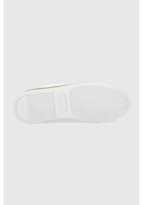 Trussardi Jeans - Trussardi sneakersy kolor biały. Nosek buta: okrągły. Zapięcie: sznurówki. Kolor: biały. Materiał: guma