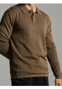 Sinsay - Bawełniany sweter polo - brązowy. Typ kołnierza: polo. Kolor: brązowy. Materiał: bawełna